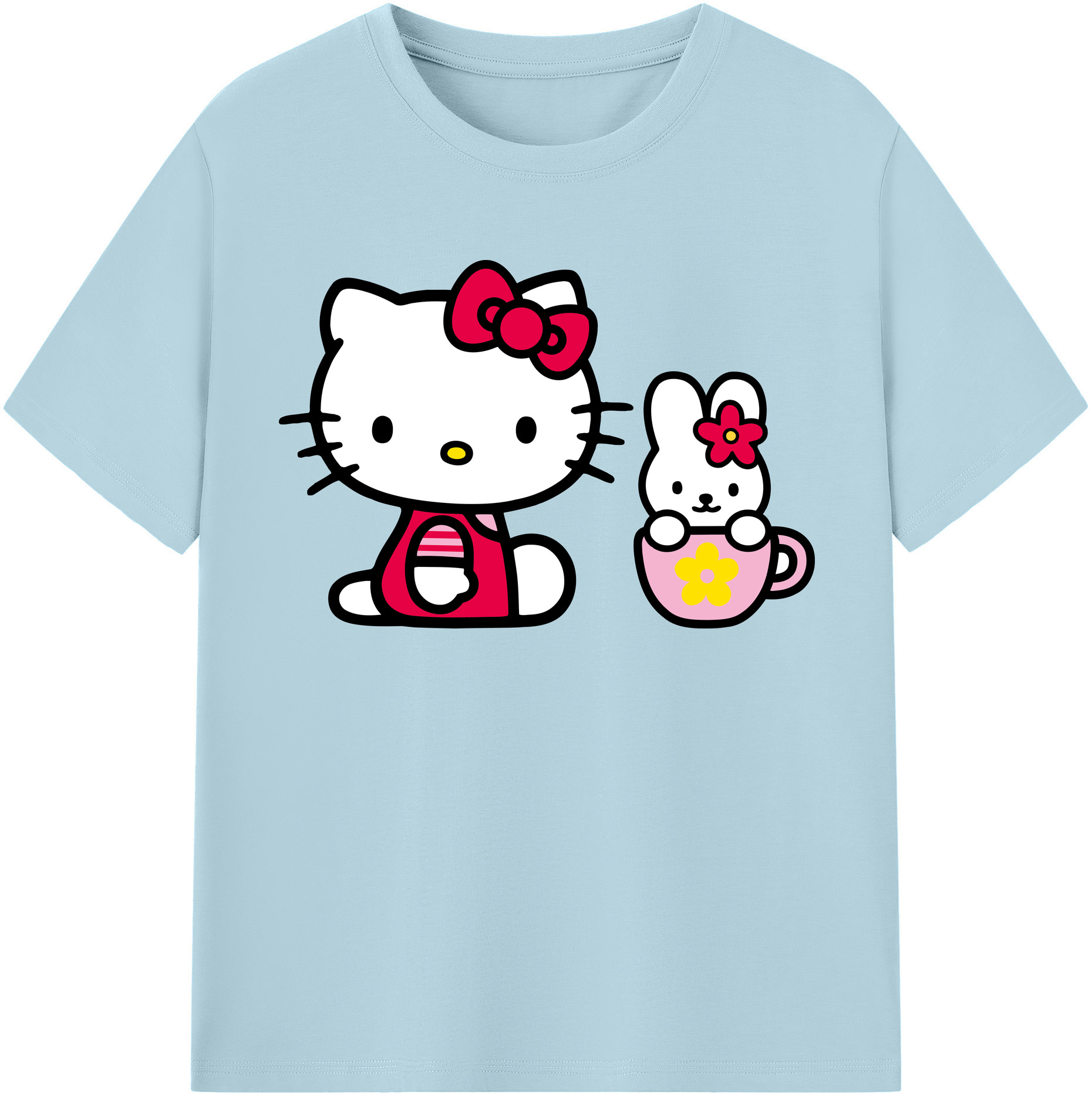 （画像用） Hello Kitty ハローキティ 綿100％半袖Tシャツ（フロントプリント）